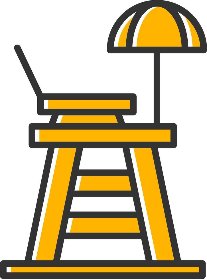 Lifeguard Chair Line Filled Slip Icon vector