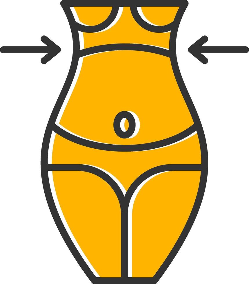 Fat Loss Line Filled Slip Icon vector