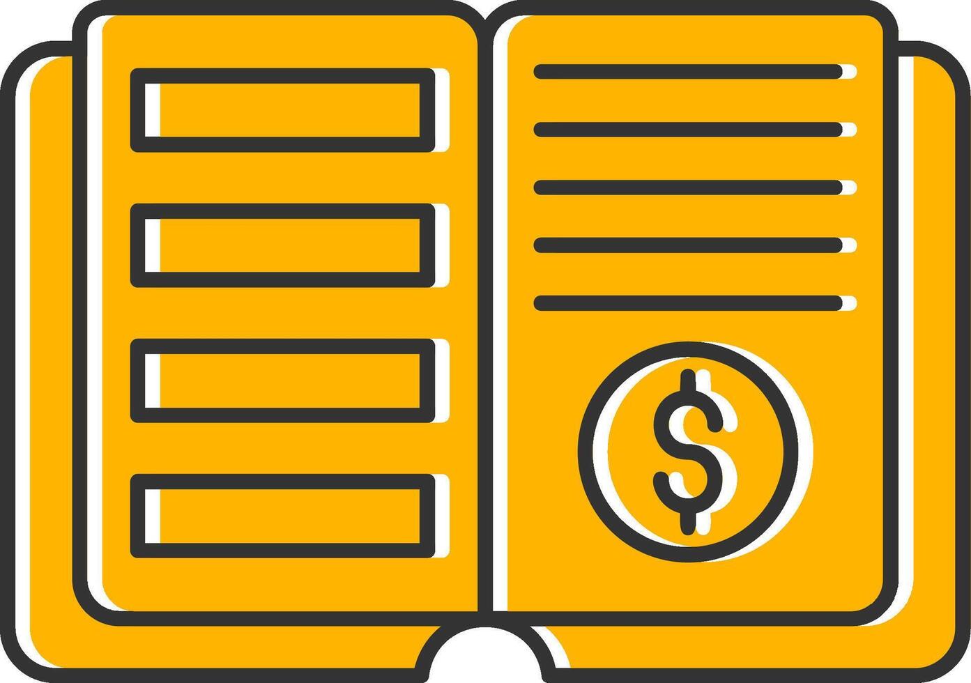 Ledger Line Filled Slip Icon vector