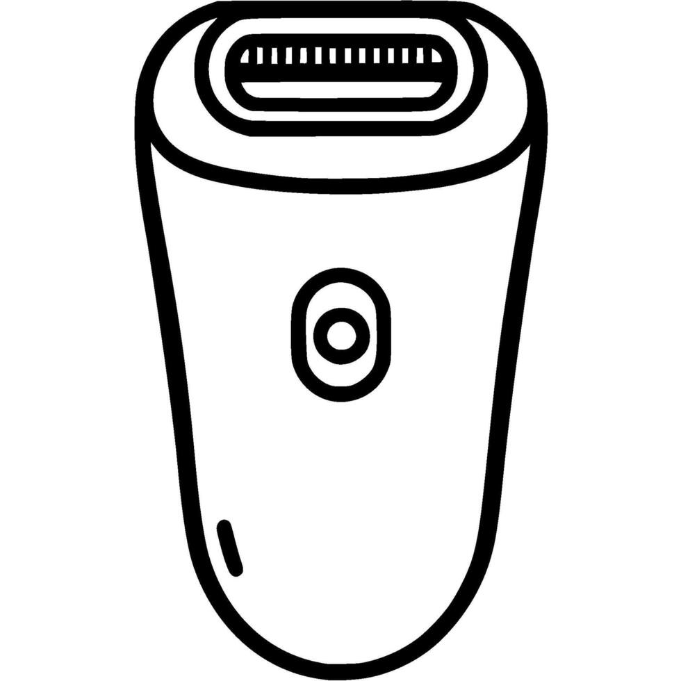 Portable epilator for women skin care doodle icon. Professional hair removal device. Simple minimalistic symbol in black on white background vector