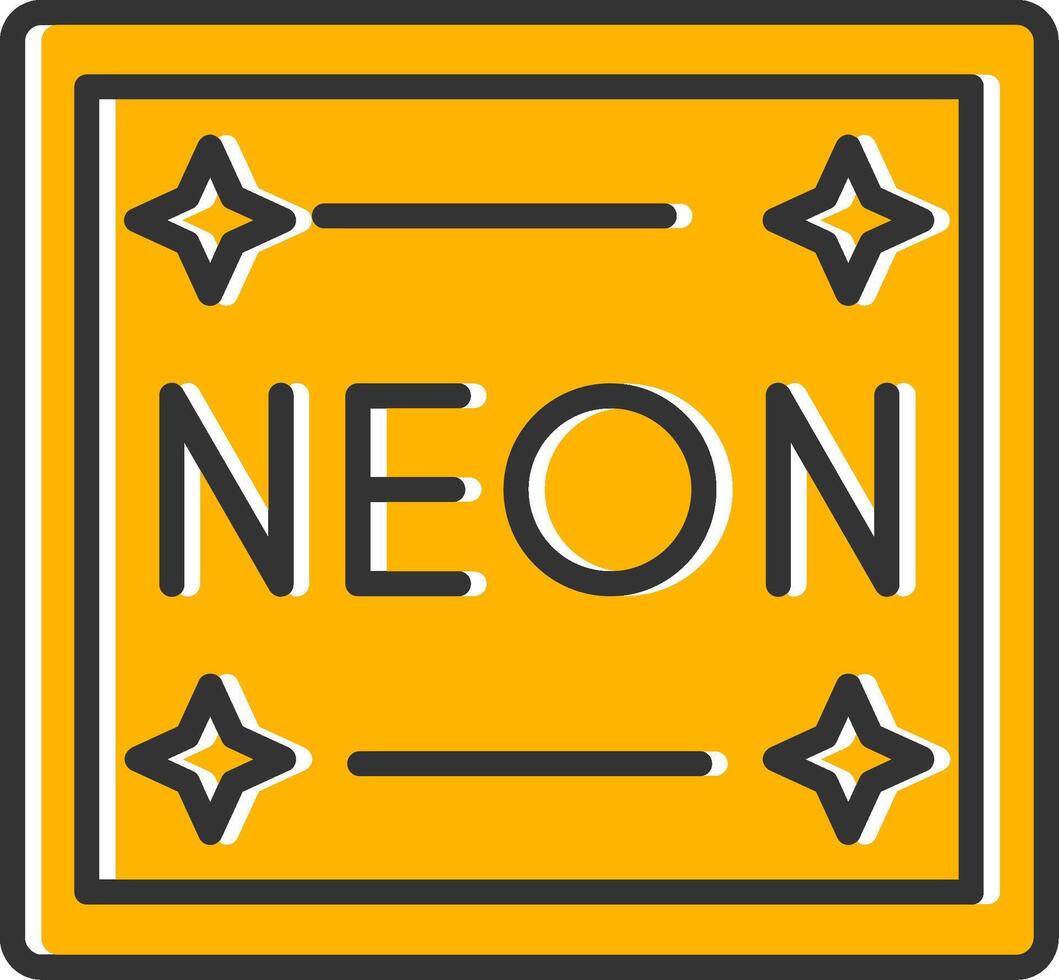 Neon Line Filled Slip Icon vector