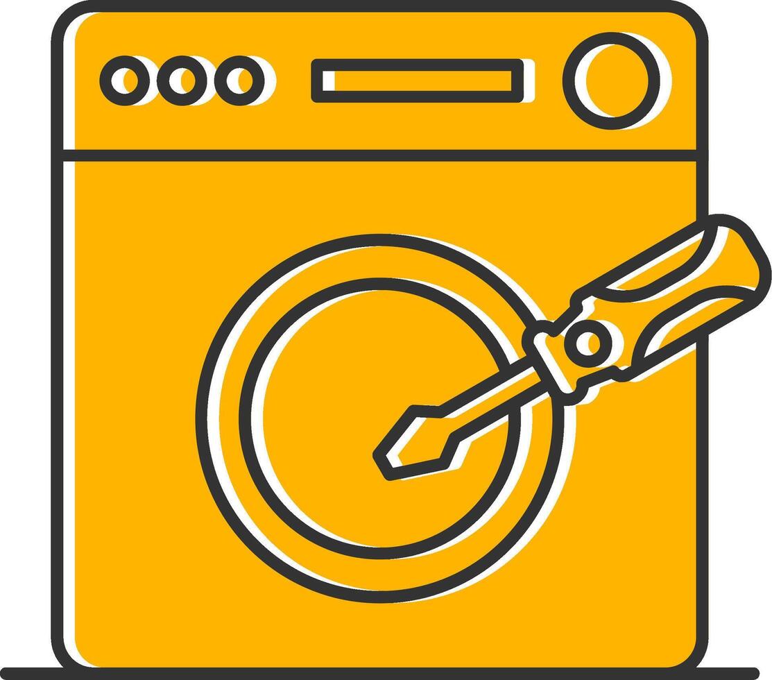 Washing Machine Repair Line Filled Slip Icon vector