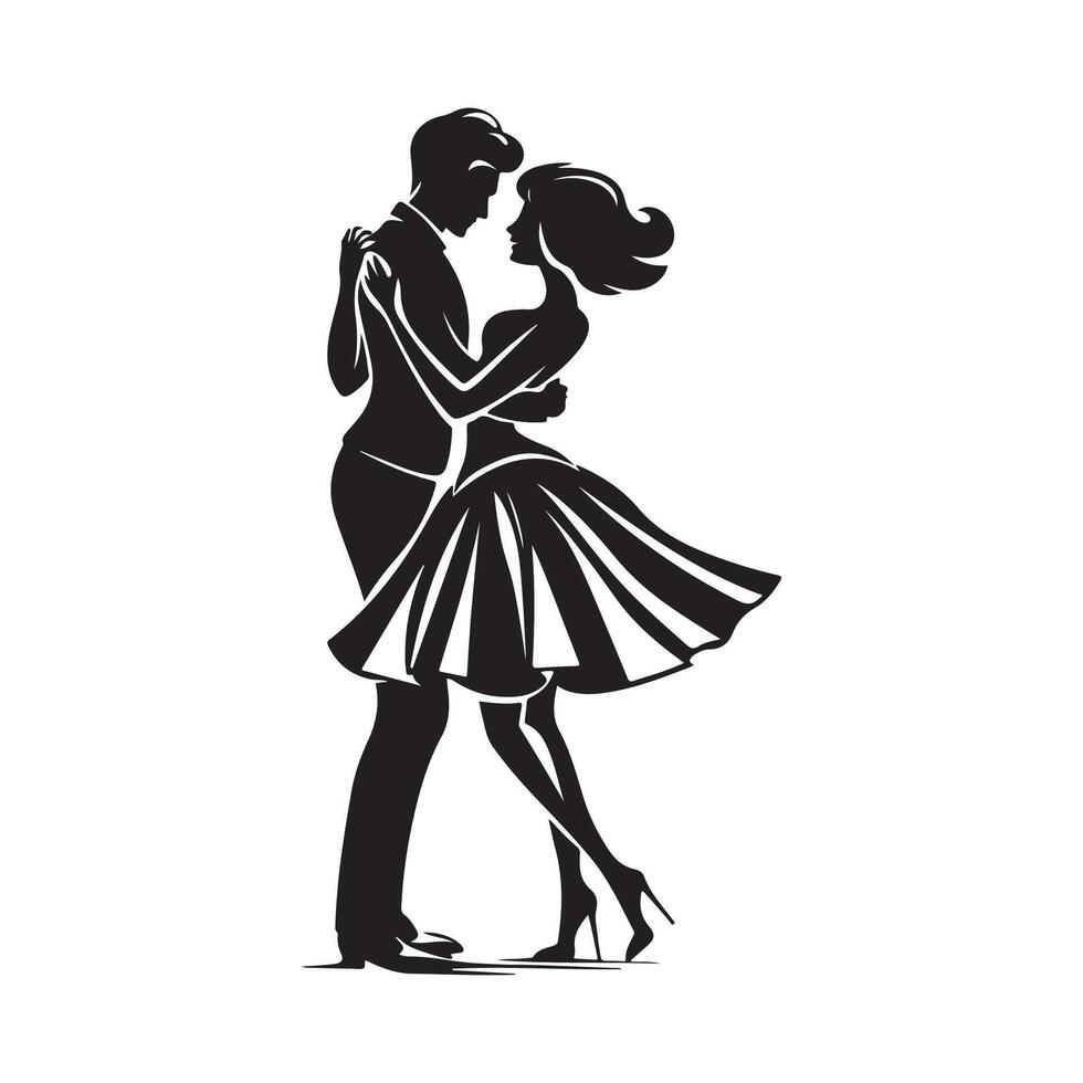 Illustration Couple Dancing Tango Stock image on white background vector