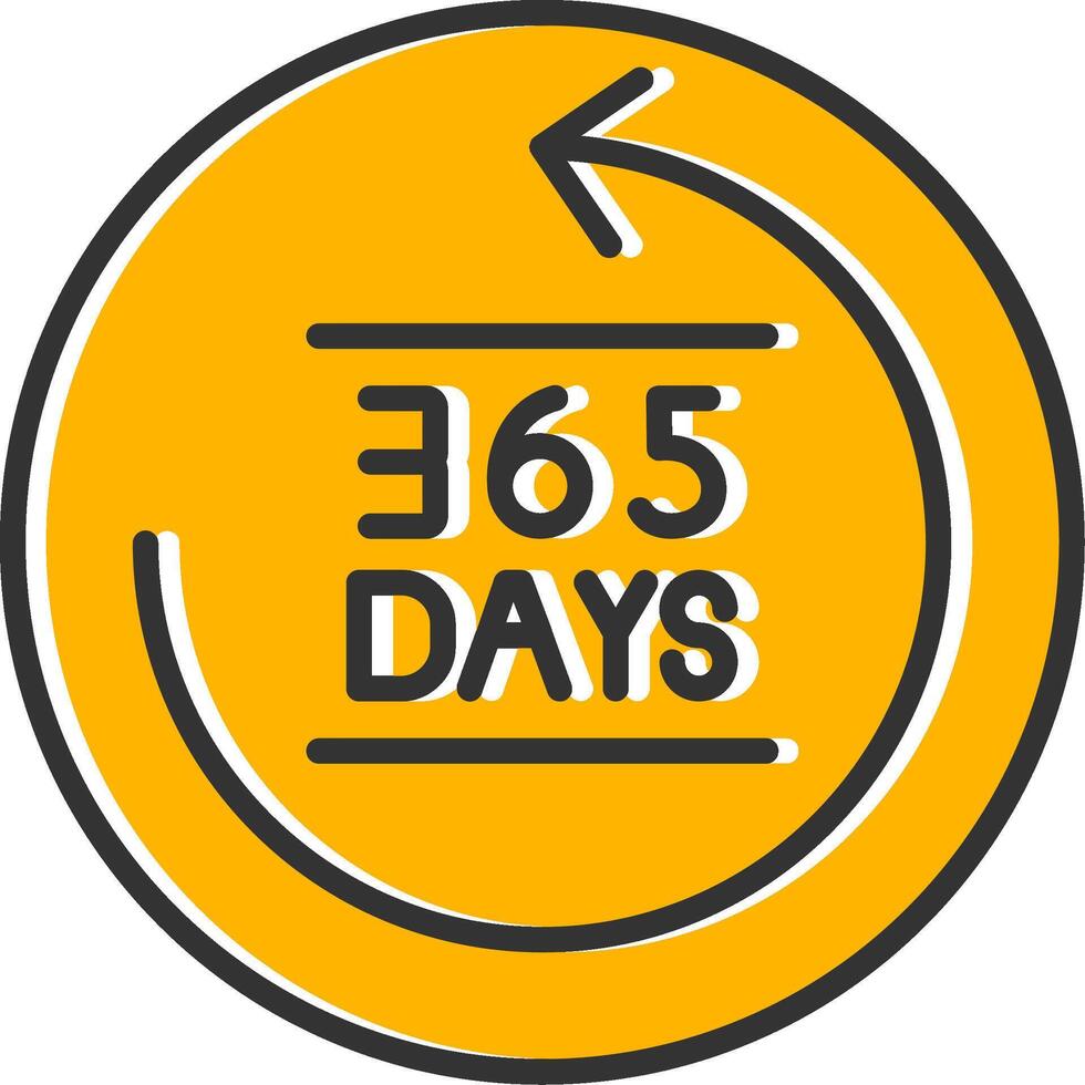 365 Days Line Filled Slip Icon vector