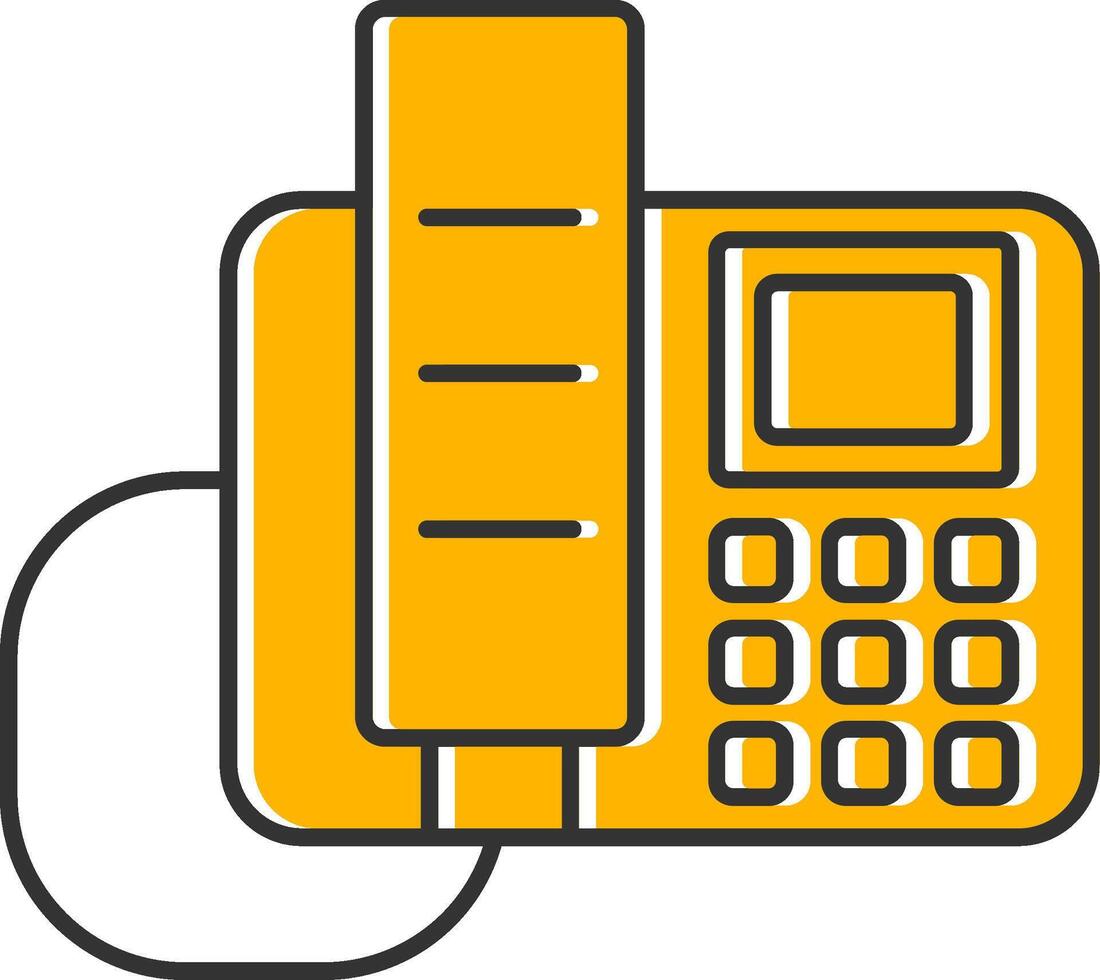 LandLine Filled Slip Phone Line Filled Slip Icon vector