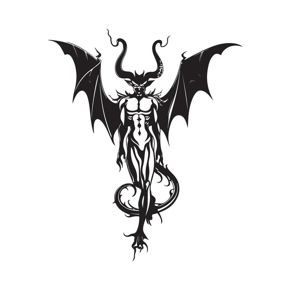 Devil stand Image Art, Icons, and Graphics on white backgrund vector