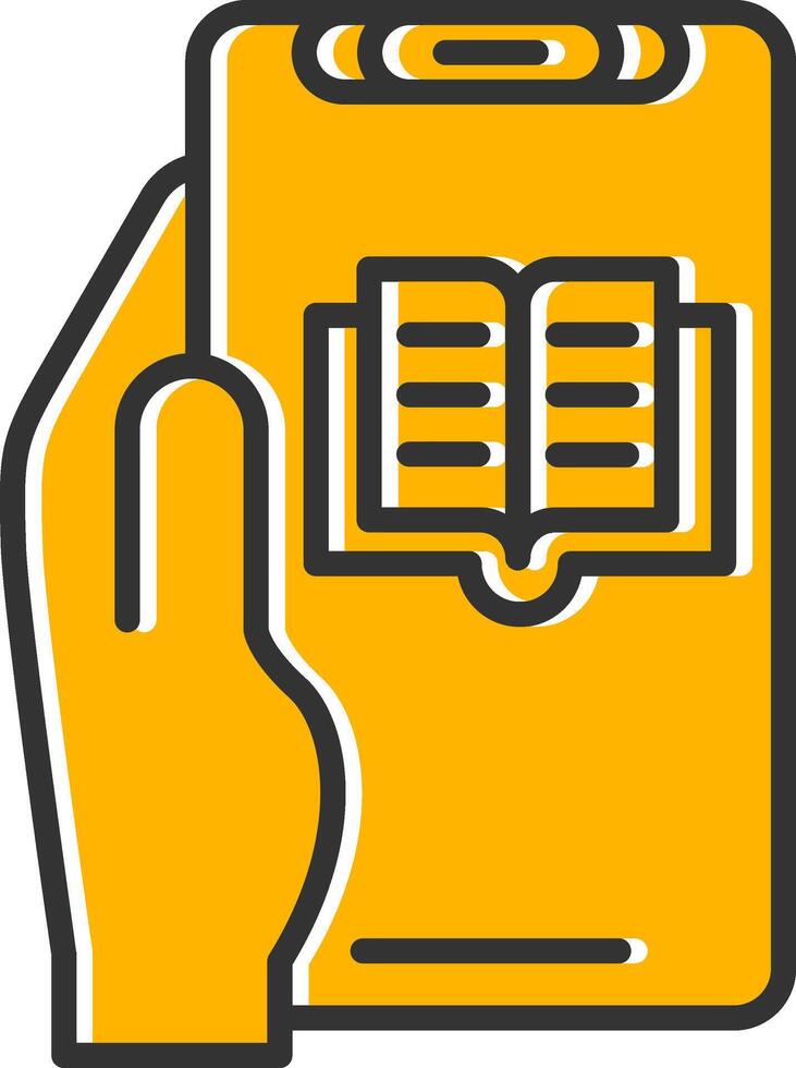 Ebook Line Filled Slip Icon vector