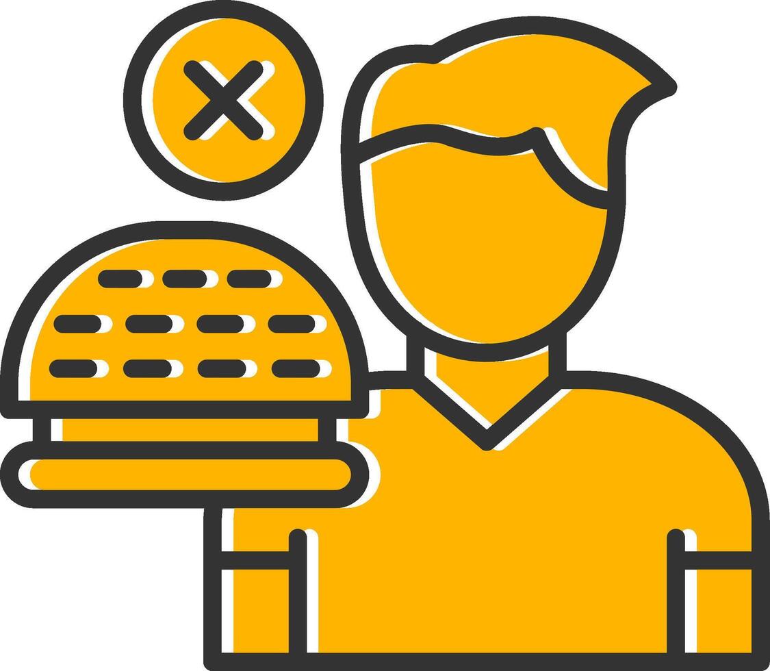 No Appetite Line Filled Slip Icon vector