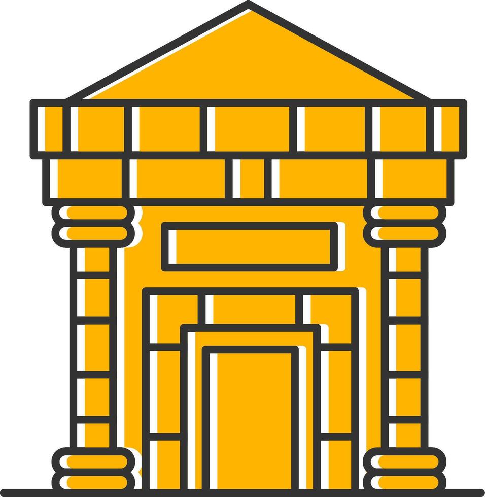 Museum Line Filled Slip Icon vector