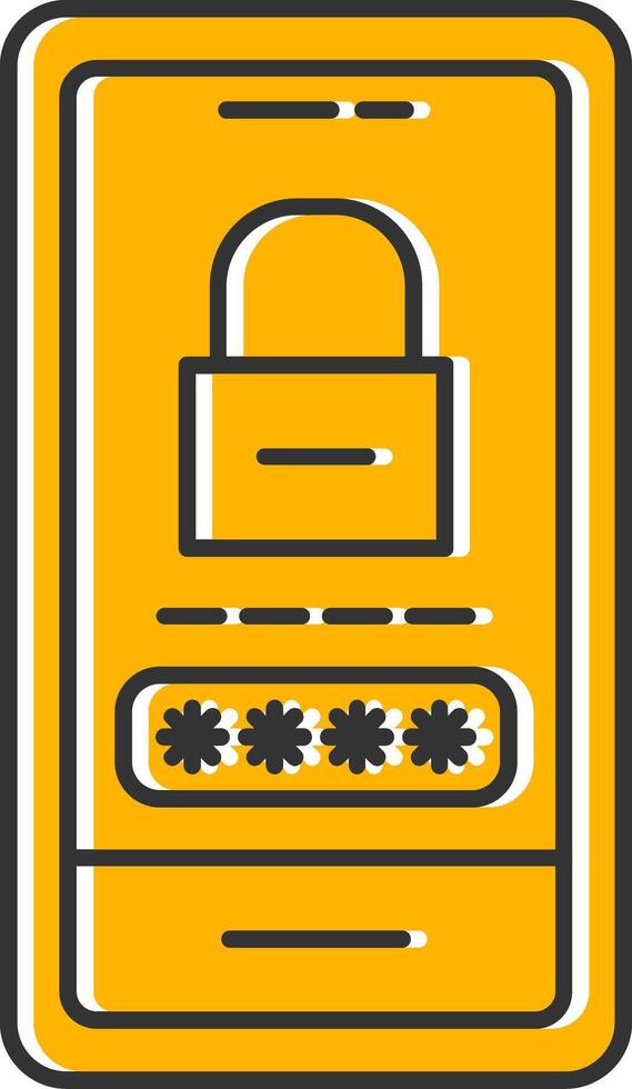 Password Lock Line Filled Slip Icon vector