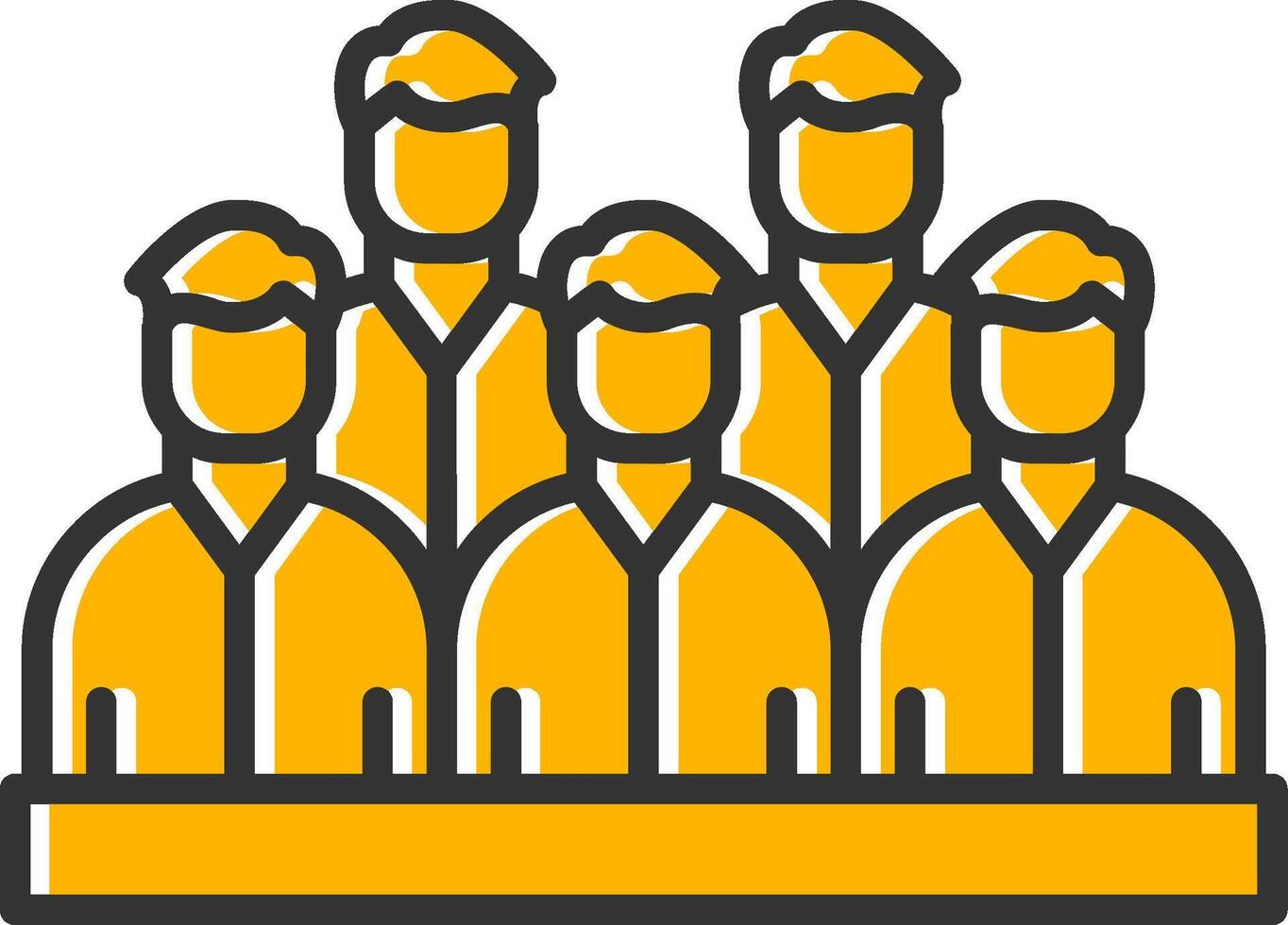 Spectators Line Filled Slip Icon vector