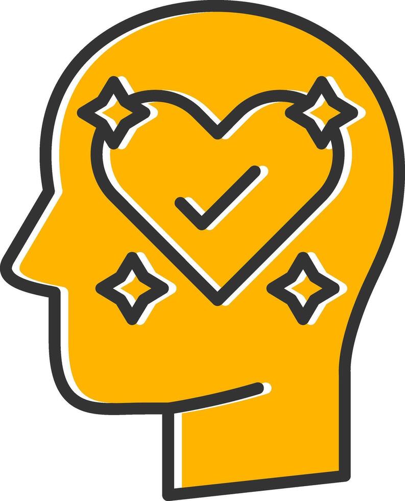 Mental Care Line Filled Slip Icon vector