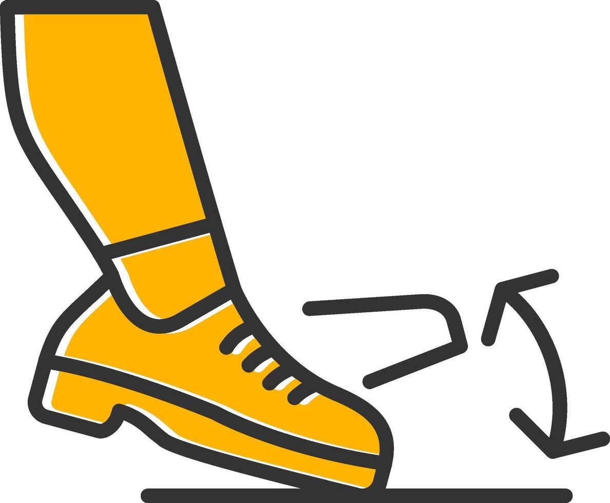 Toe Tap Line Filled Slip Icon vector