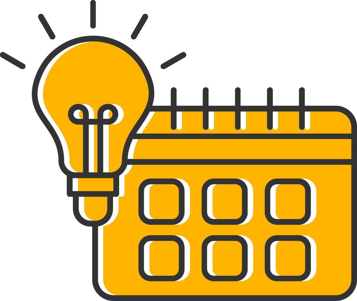 Day To Day Learning Line Filled Slip Icon vector