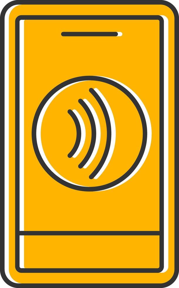 Tap To Pay Line Filled Slip Icon vector