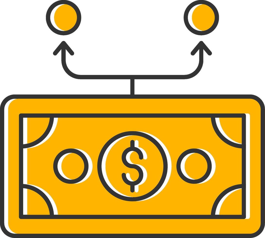 Expenses Division Line Filled Slip Icon vector
