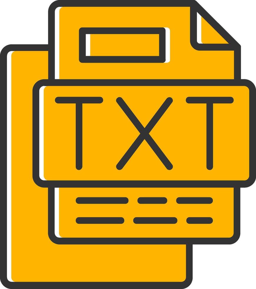 TXT File Line Filled Slip Icon vector