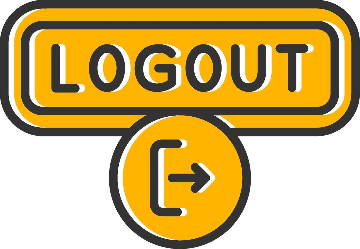 Logout Line Filled Slip Icon vector