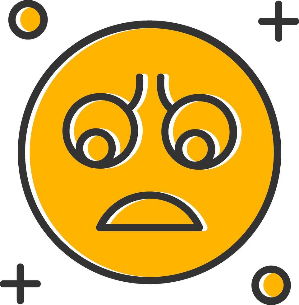 Sad Line Filled Slip Icon vector
