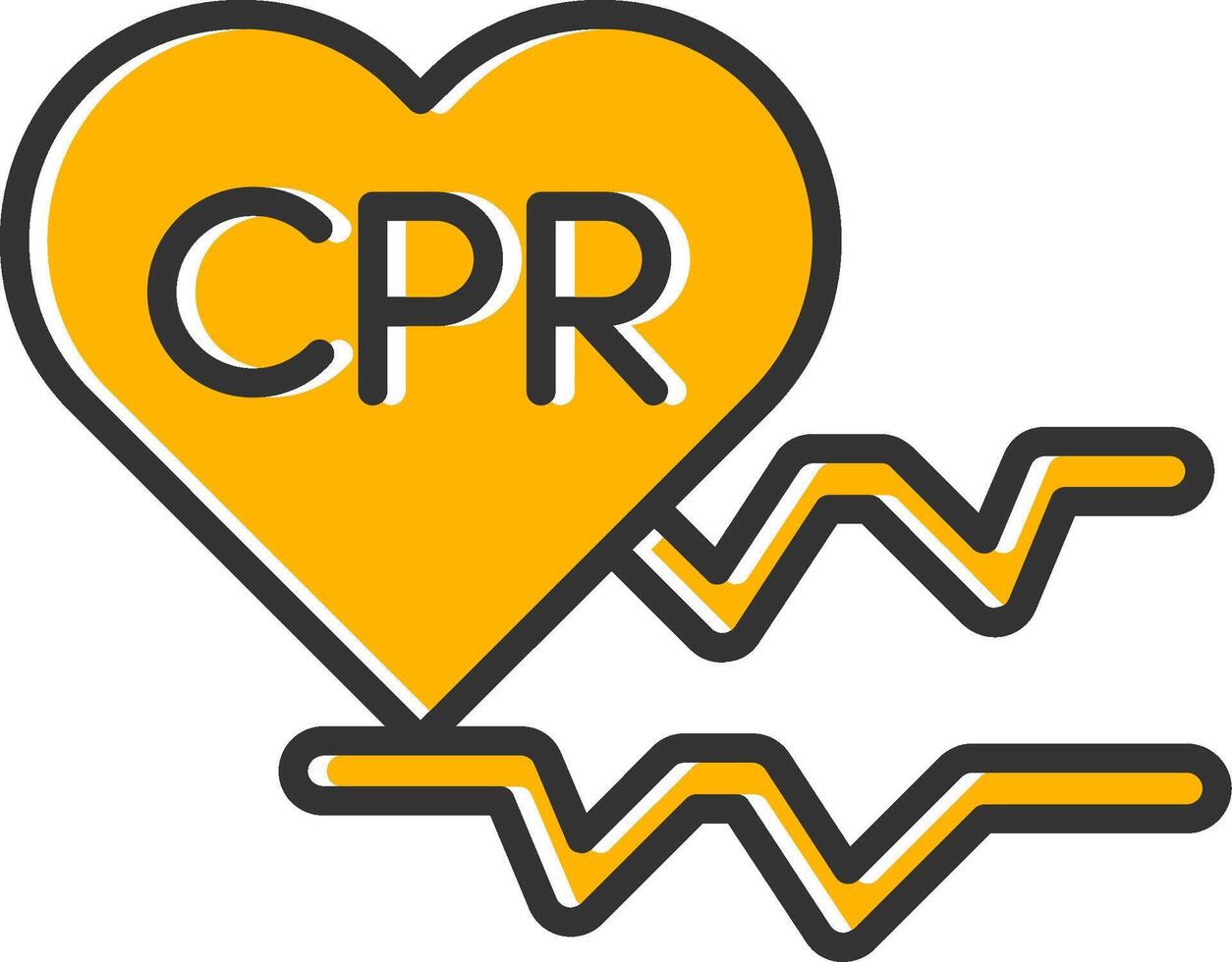 Cpr Line Filled Slip Icon vector