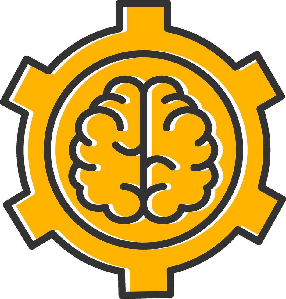 Brain Functions Line Filled Slip Icon vector