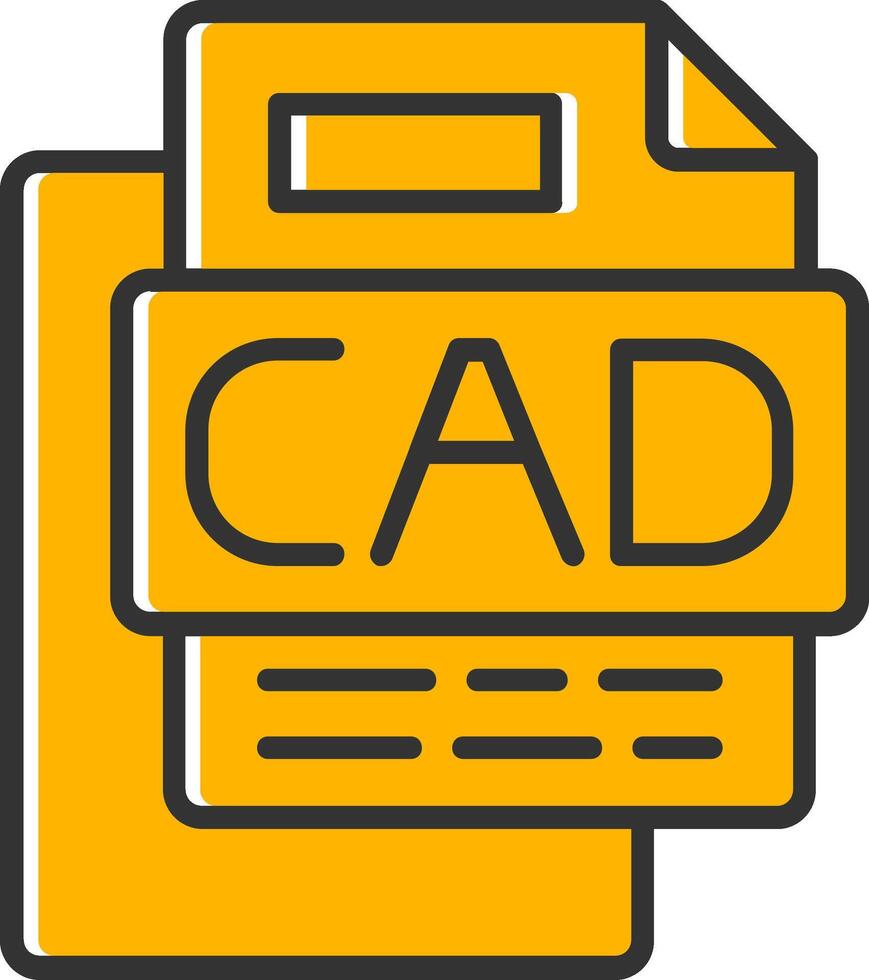 CAD File Line Filled Slip Icon vector