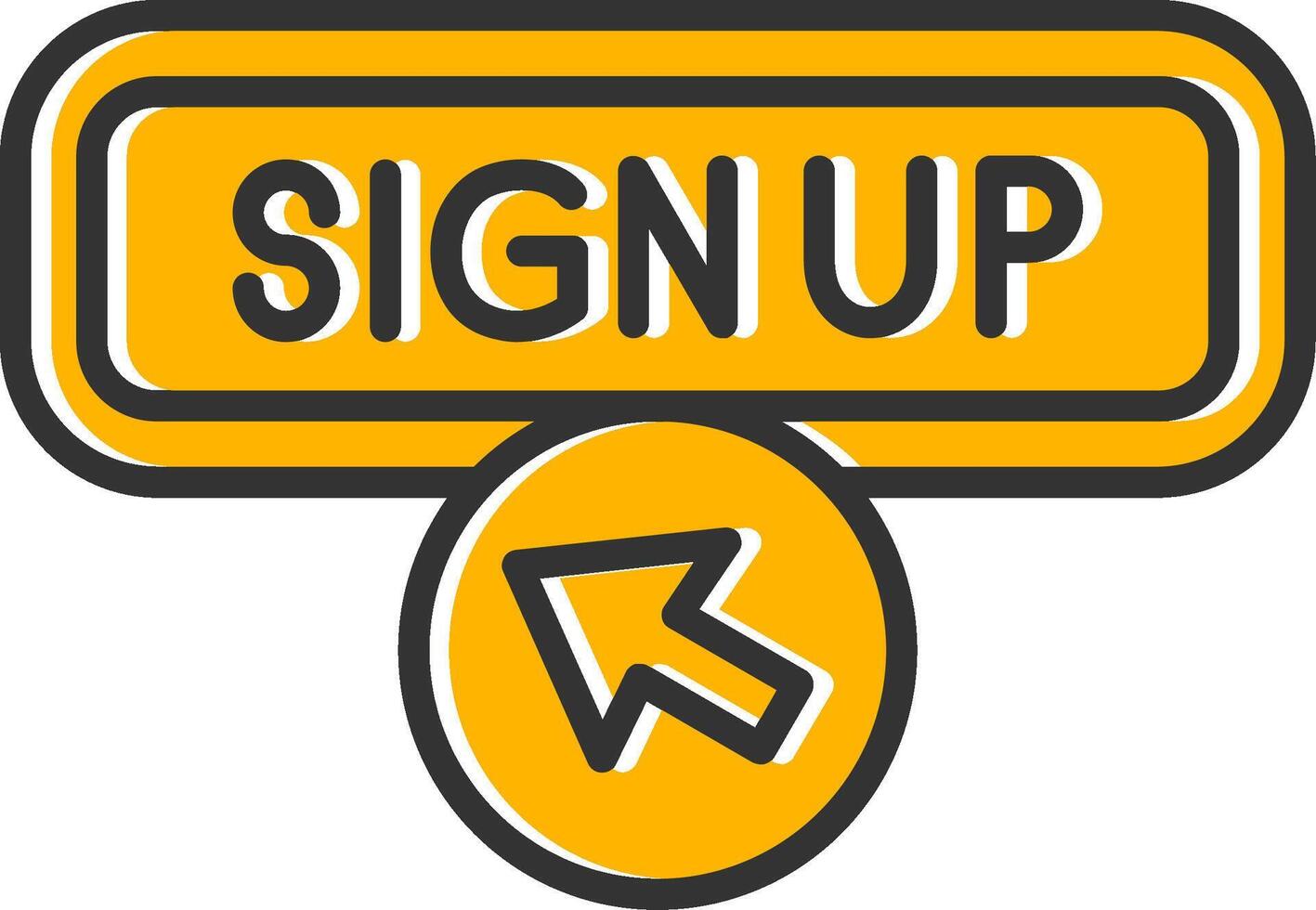 Sign Up Line Filled Slip Icon vector
