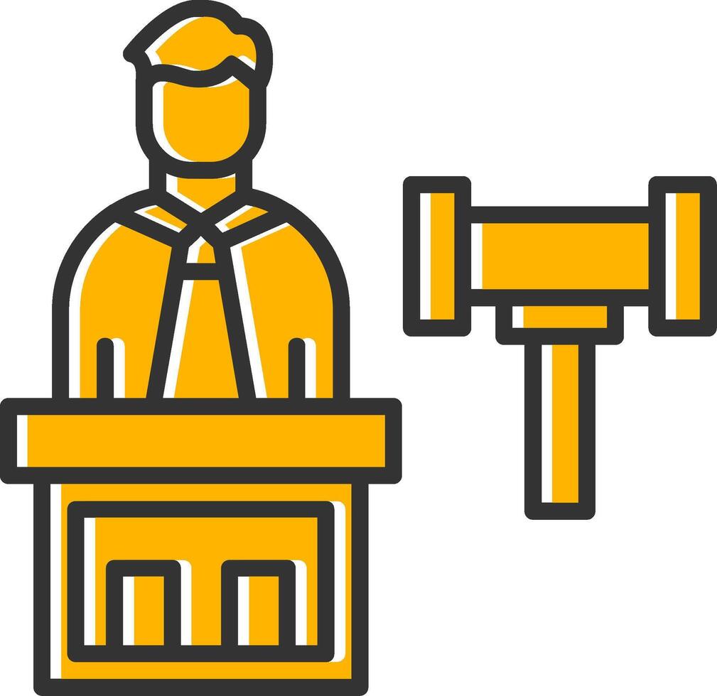 Judge Line Filled Slip Icon vector