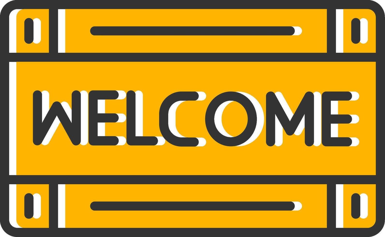 Welcome Line Filled Slip Icon vector