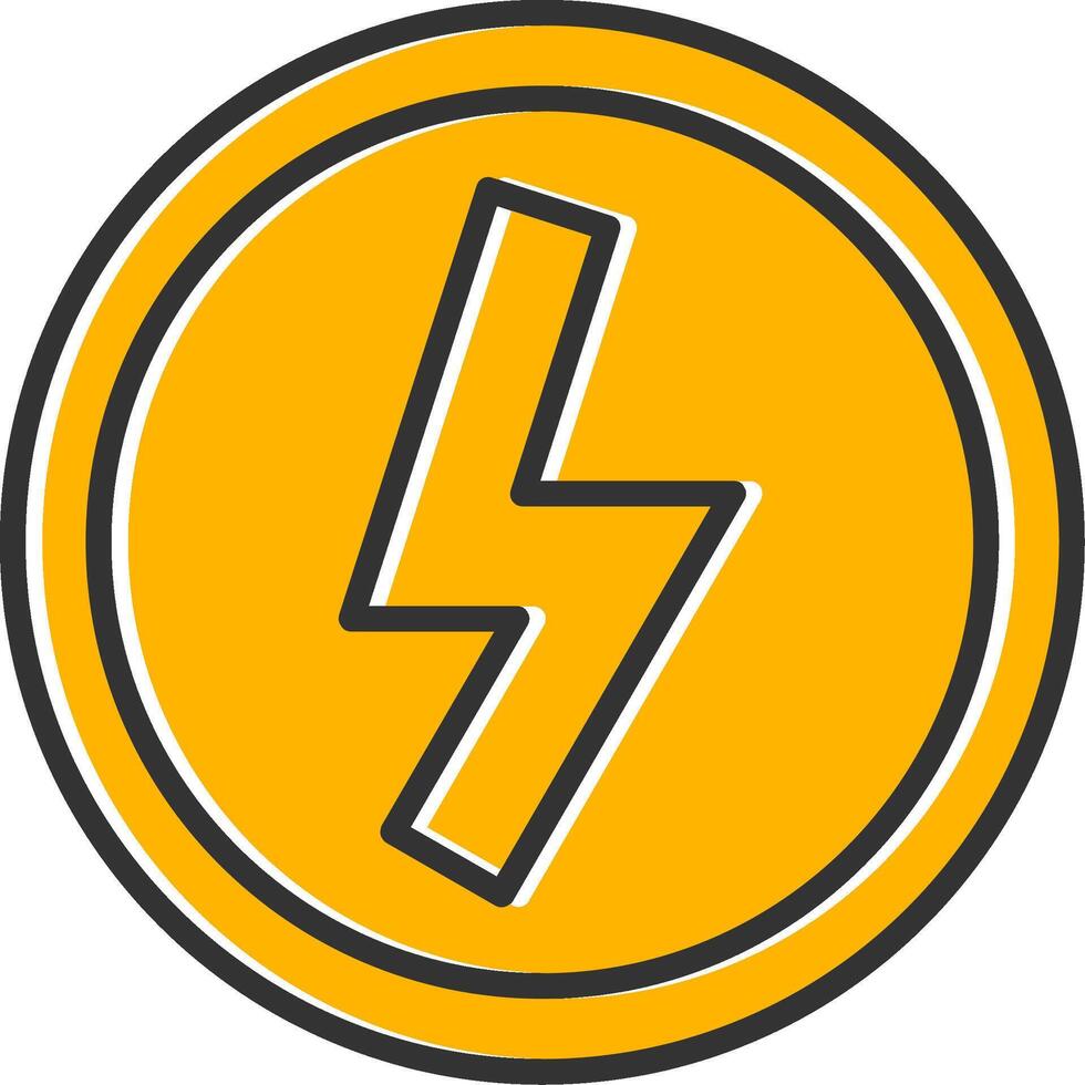 Lightning Line Filled Slip Icon vector
