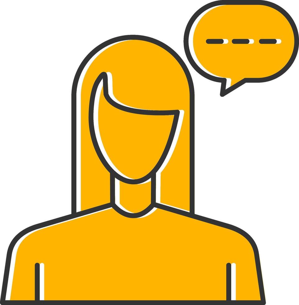 Virtual Assistant Line Filled Slip Icon vector