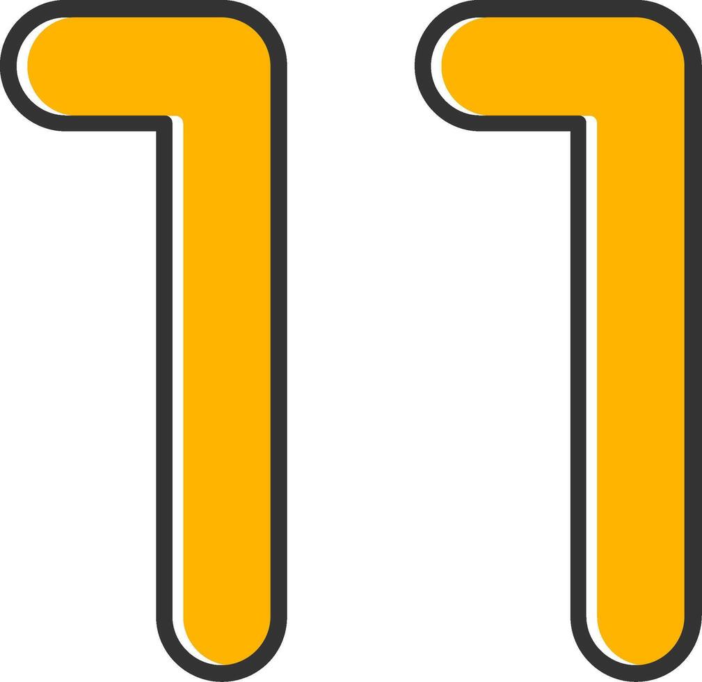 Eleven Line Filled Slip Icon vector