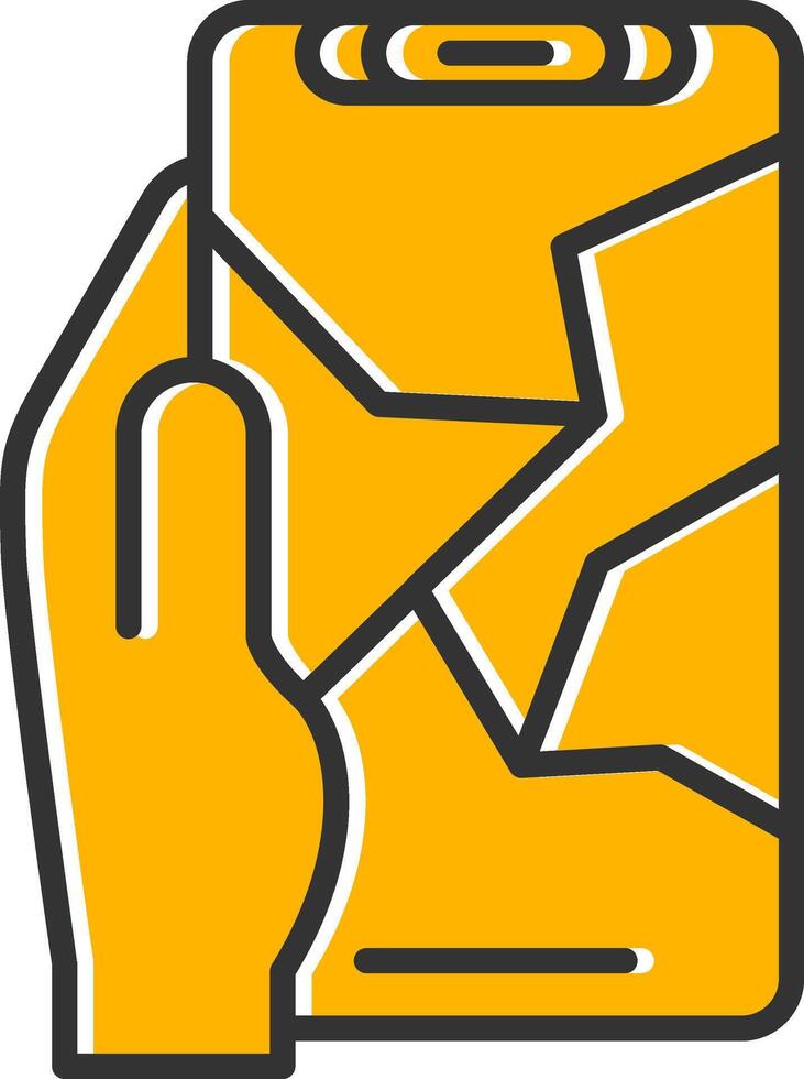 Creacked Line Filled Slip Icon vector