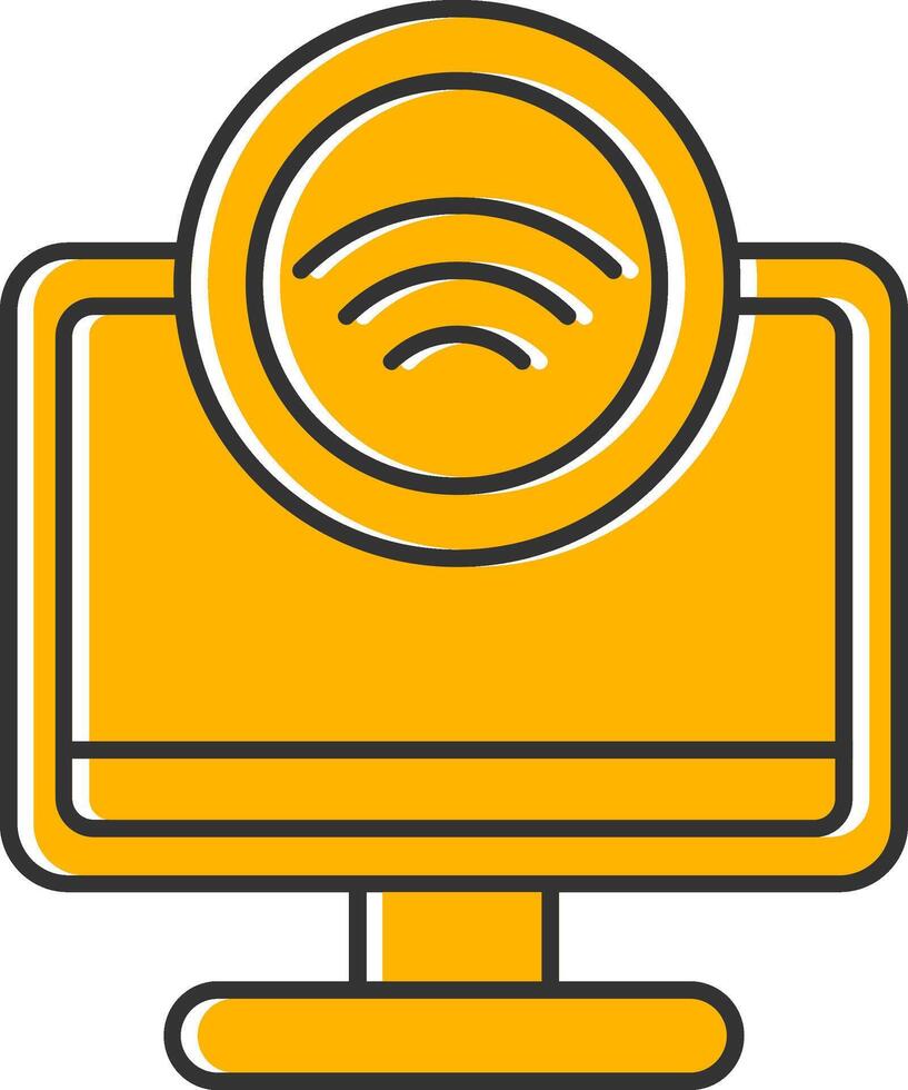 Internet Access Line Filled Slip Icon vector