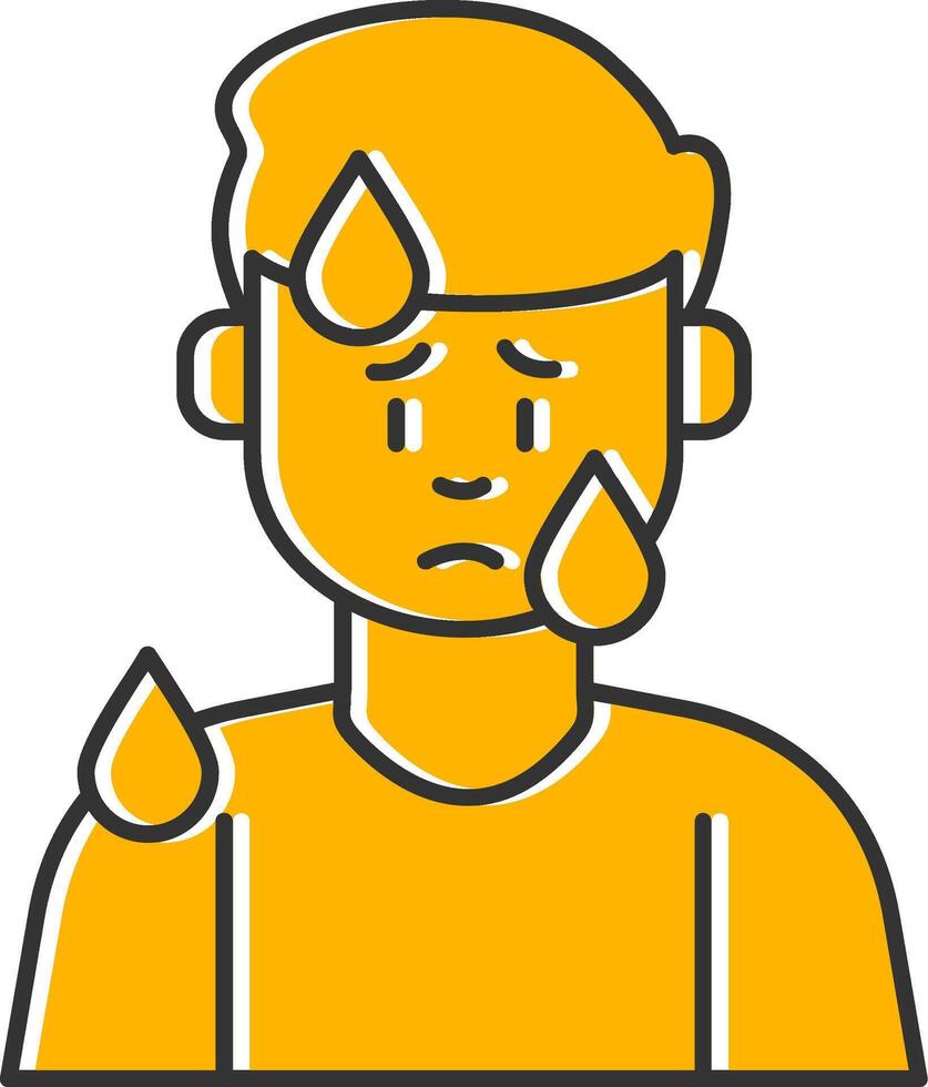Male Sweating Line Filled Slip Icon vector