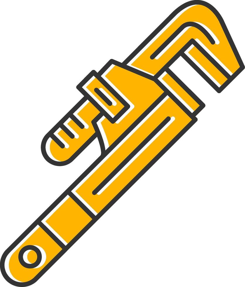 Pipe Wrench Line Filled Slip Icon vector