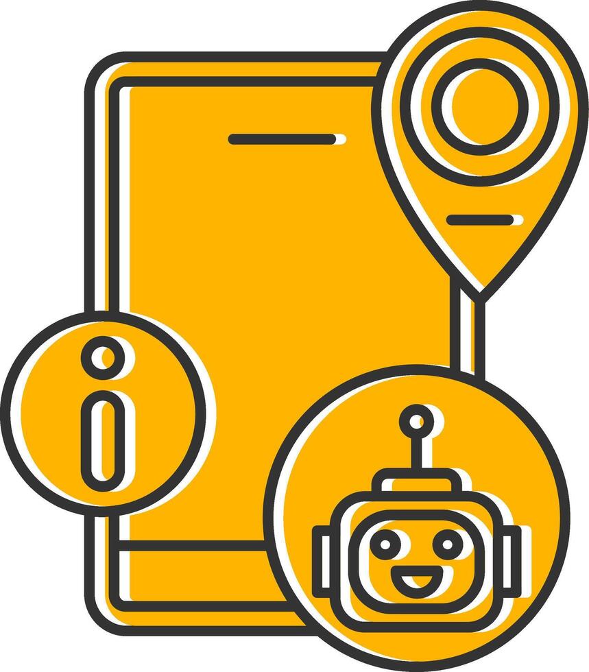 Virtual Assistant Line Filled Slip Icon vector