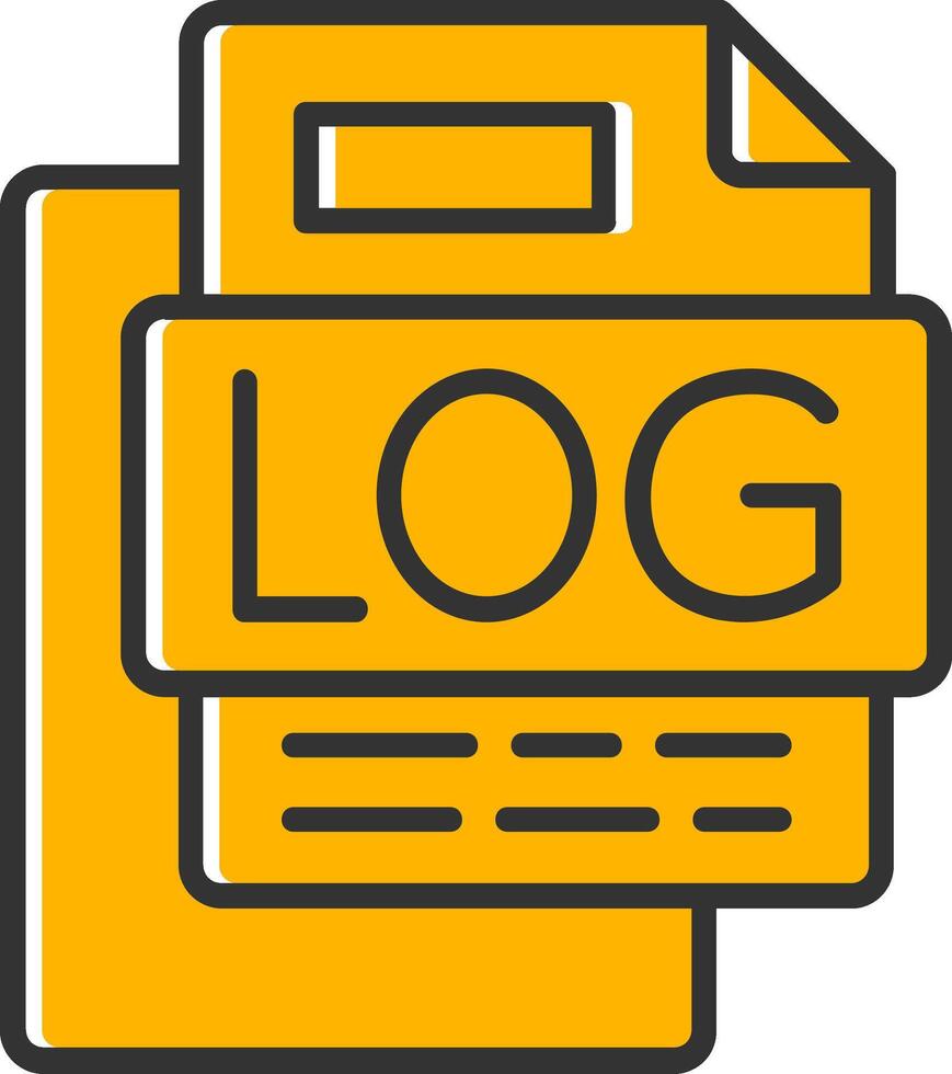 LOG File Line Filled Slip Icon vector