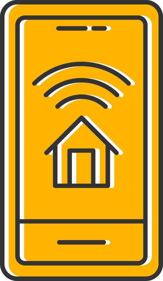 Smart Home Monitoring Line Filled Slip Icon vector