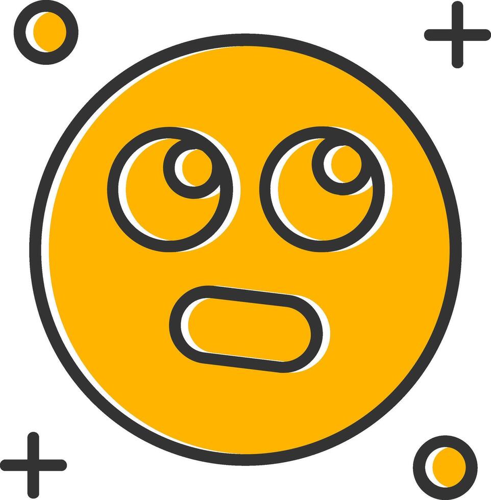 Rolling eyes Line Filled Slip Icon vector