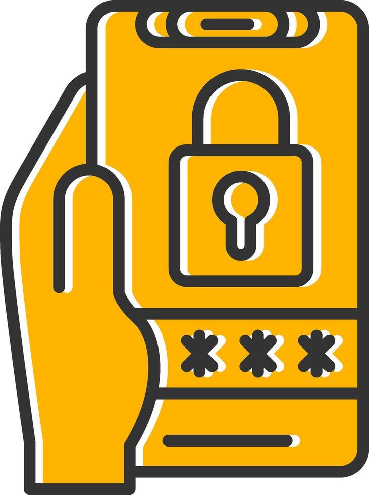 Pin Code Line Filled Slip Icon vector