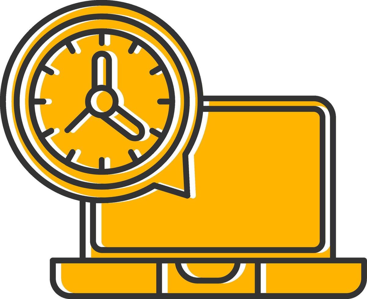 All The Time Working Line Filled Slip Icon vector