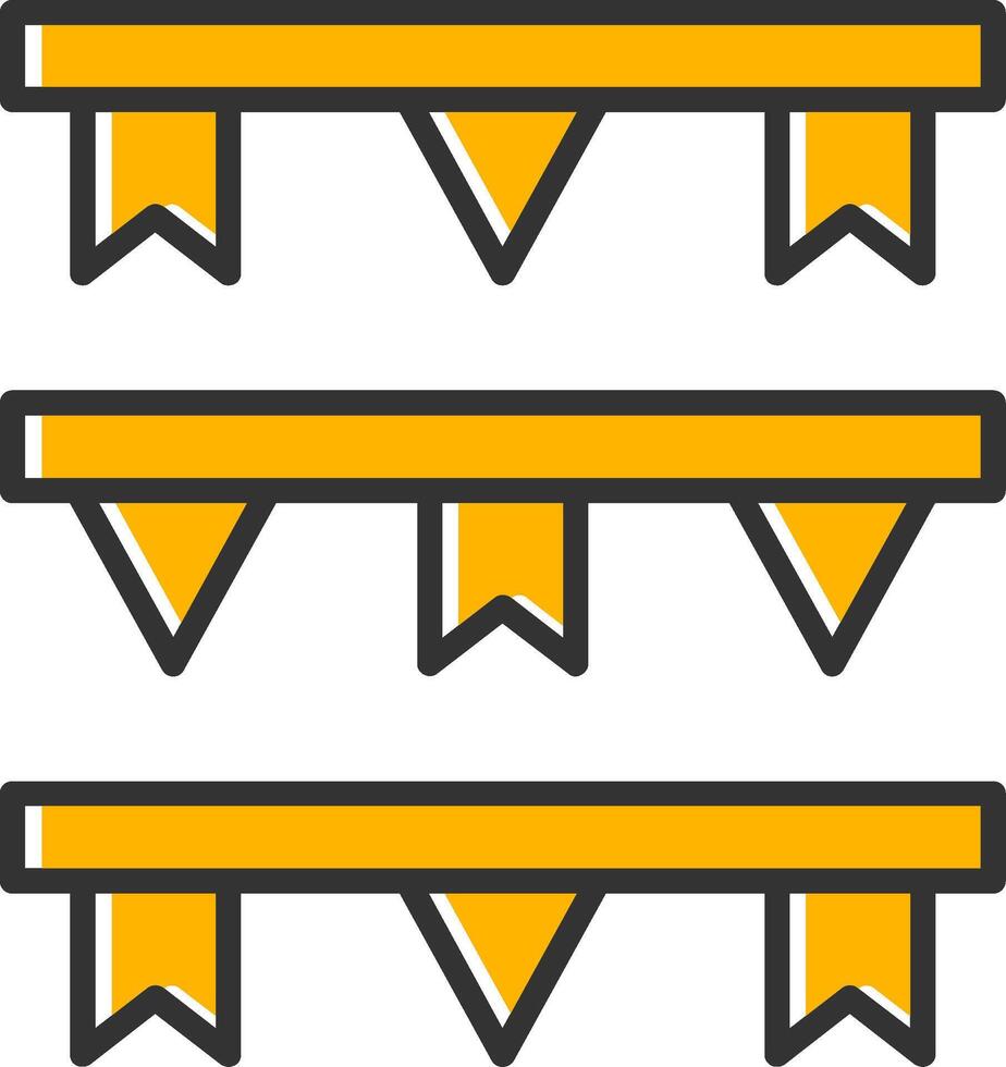 Garlands Line Filled Slip Icon vector
