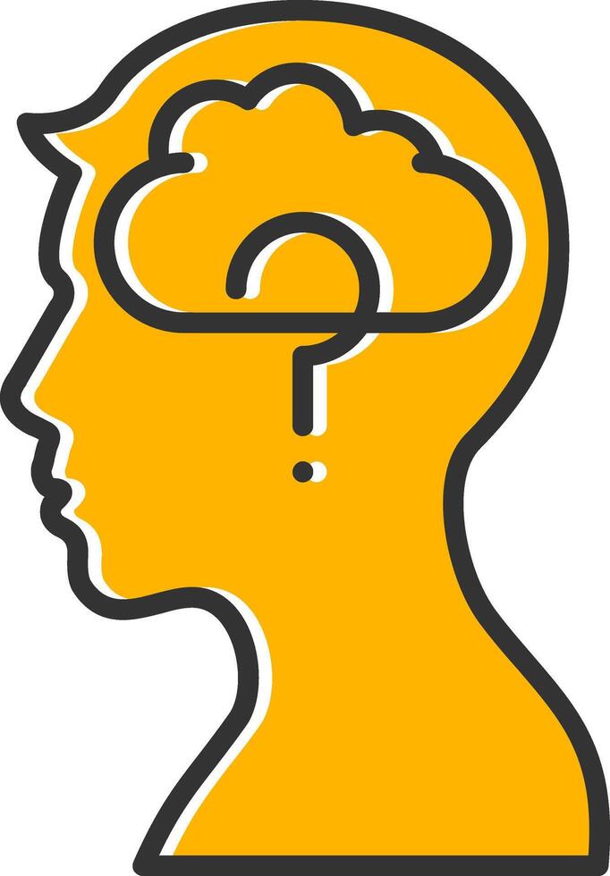 Memory Loss Line Filled Slip Icon vector