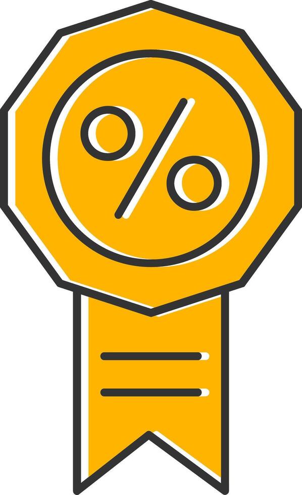 Badge Line Filled Slip Icon vector