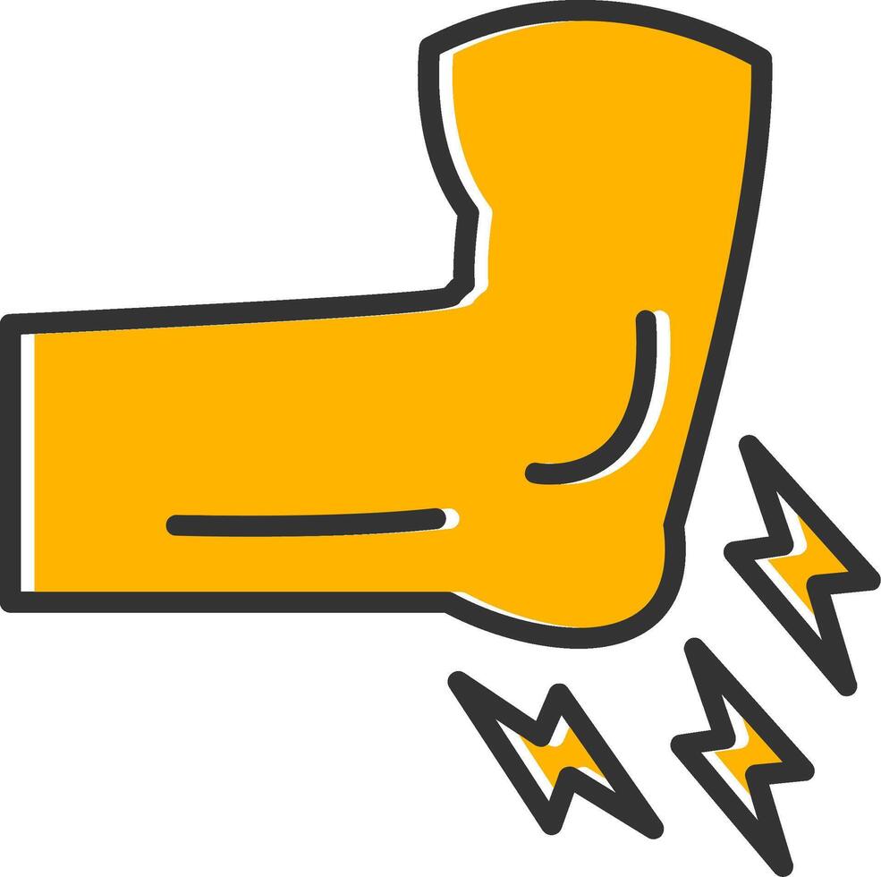 Elbow Pain Line Filled Slip Icon vector