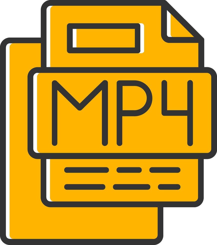 MP4 Music File Line Filled Slip Icon vector