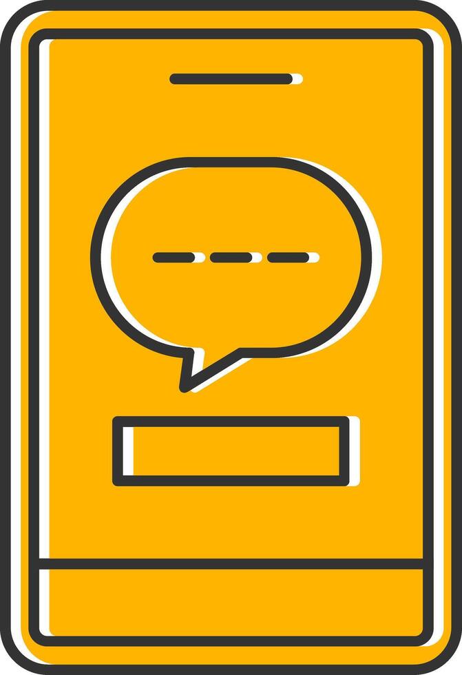 Phone Message Line Filled Slip Icon vector