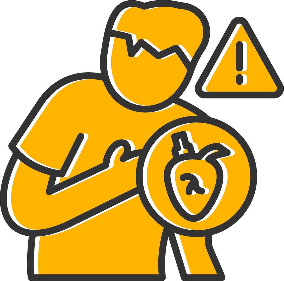 Heart Attack Line Filled Slip Icon vector