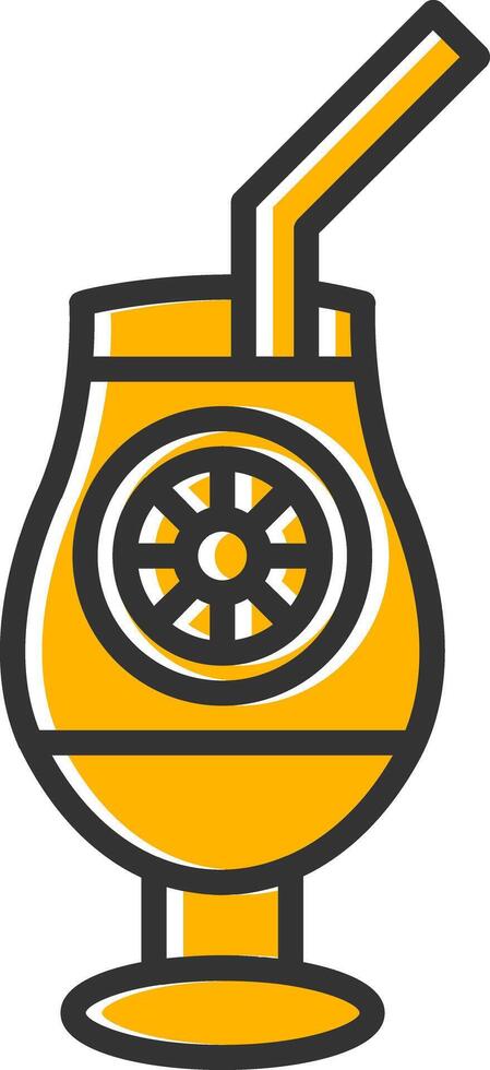 Cocktail Line Filled Slip Icon vector